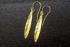 Olive Leaf Earrings: Handcrafted Recycled Brass Botanical Jewelry