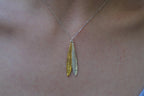 Botanical Two Tone Necklace, Olive Leaves Pressed (Sterling Silver)