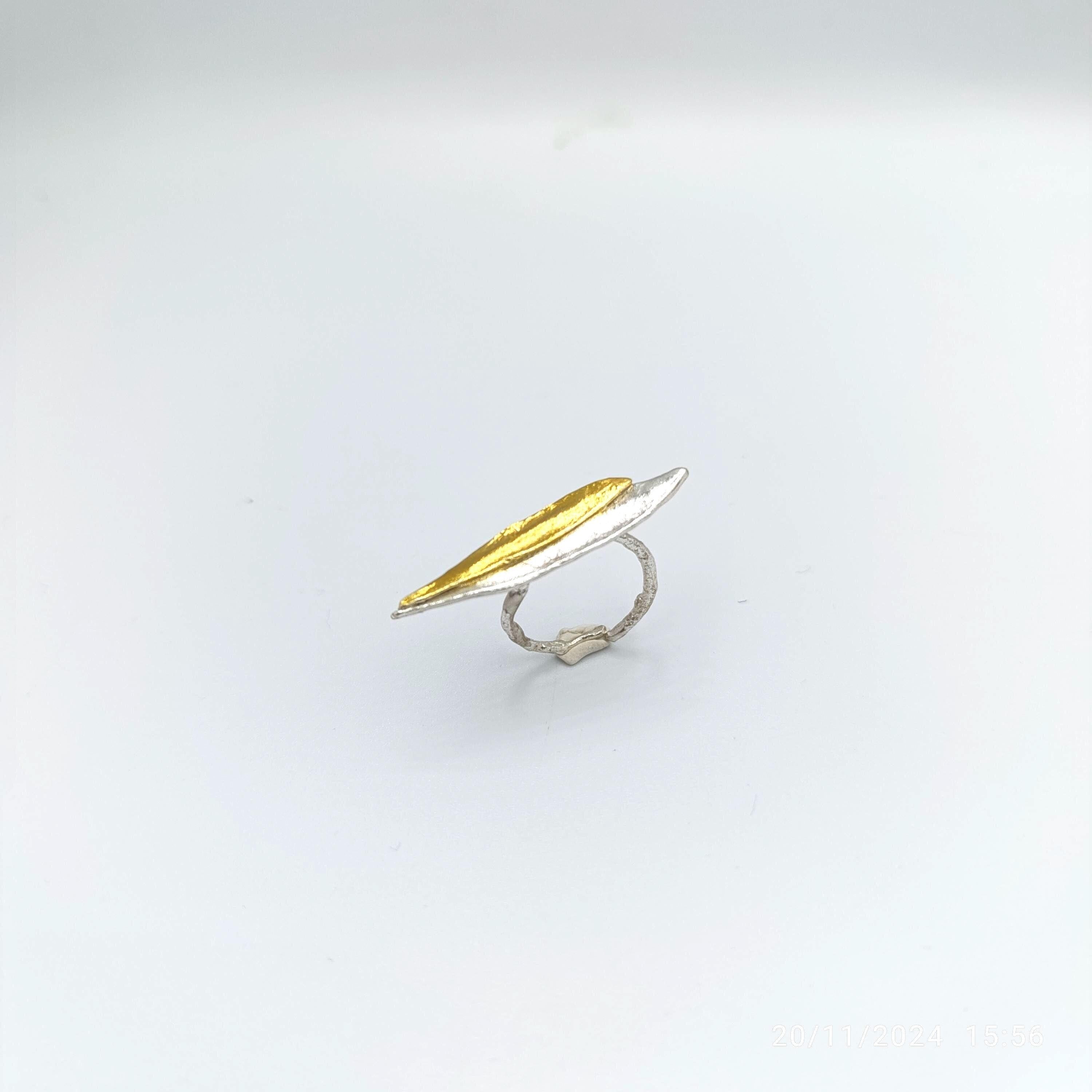 Sterling Silver Olive Leaf Ring - Wide Band, Nature Inspired