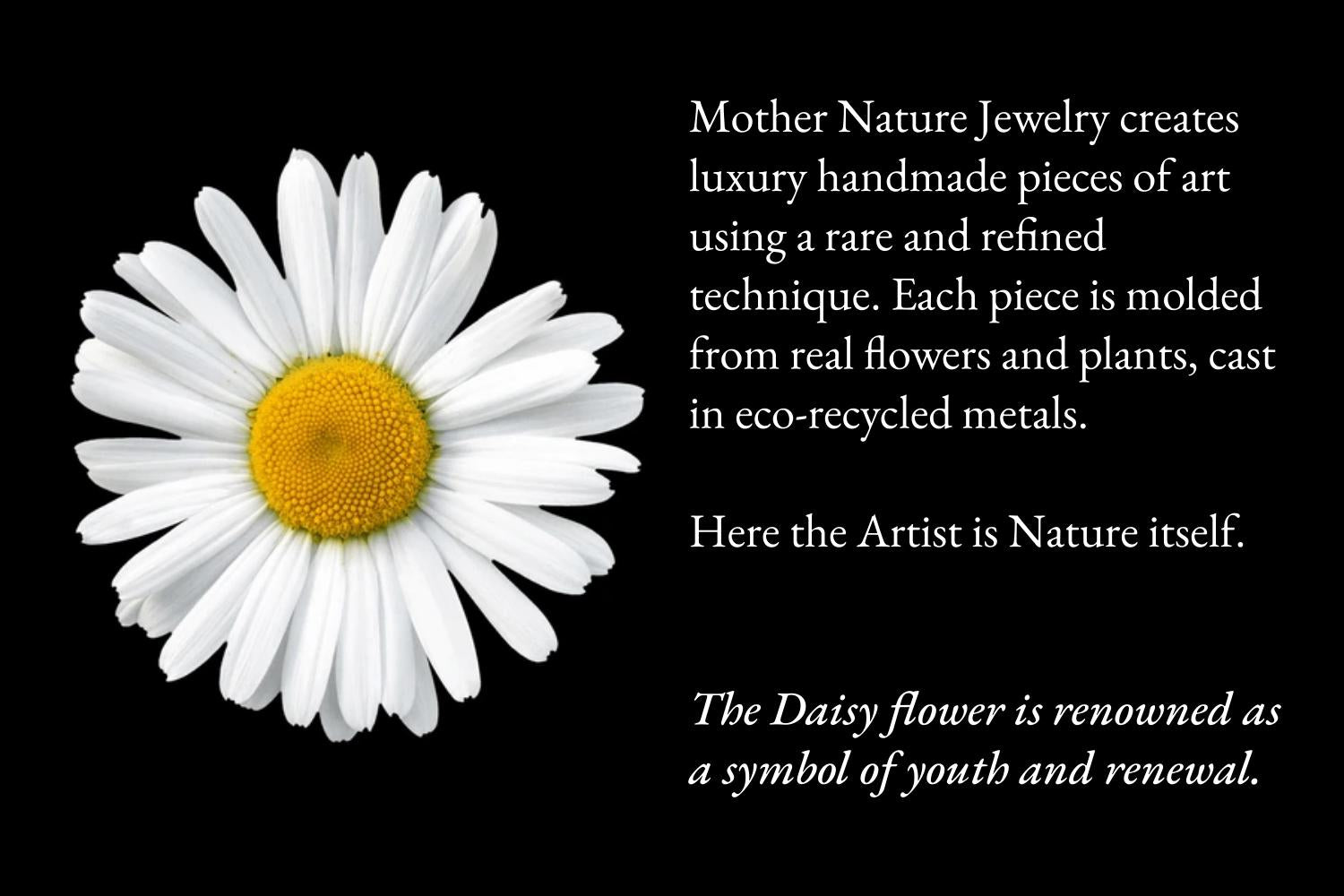 Handmade Daisy Ring - Real Flower in Recycled Sterling Silver 925