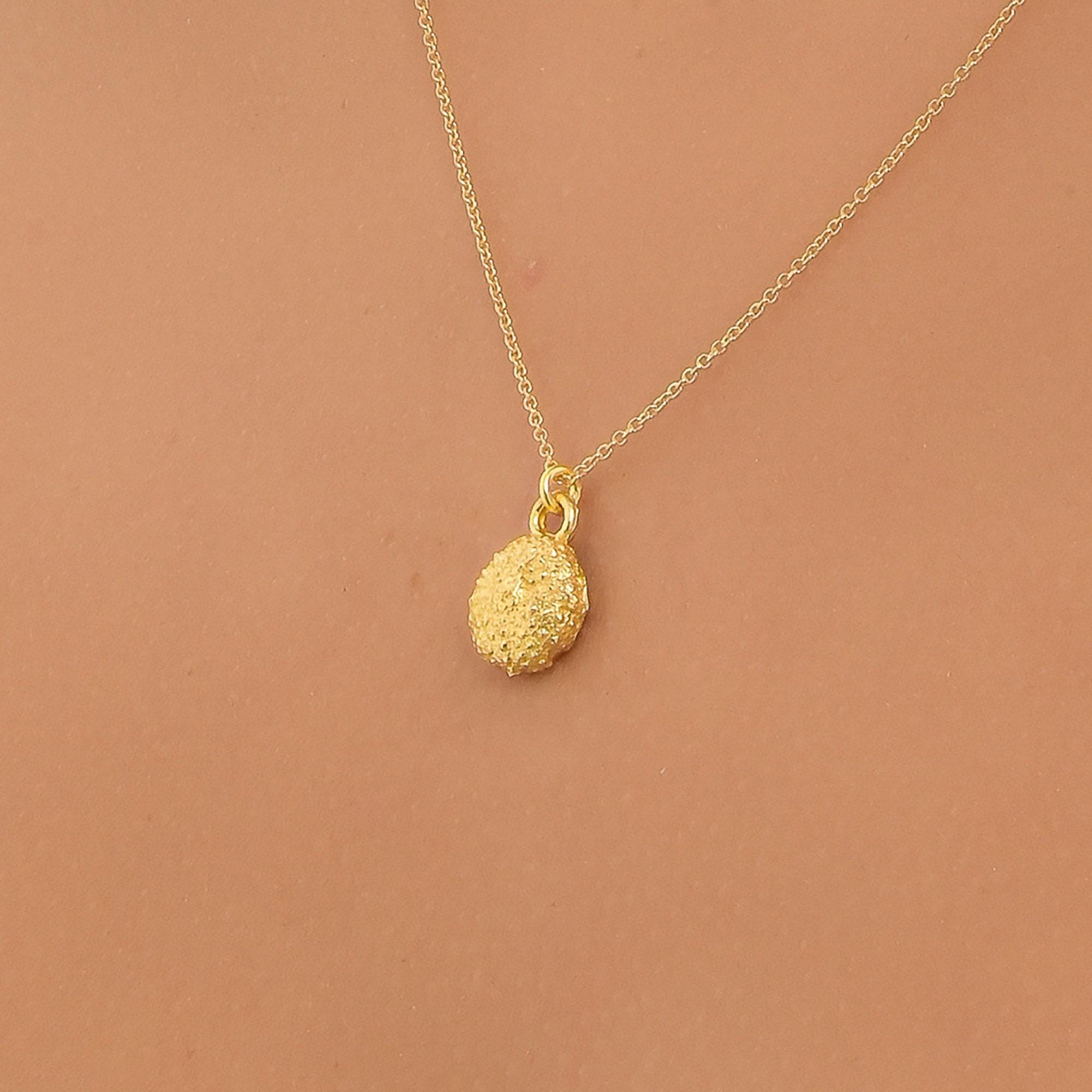 Tiny Urchin Necklace - Gold Plated Pendant with Eco Friendly Craftsmanship
