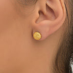 Sea Urchin Stud Earrings: Tiny Gold-Plated Brass Nature Jewelry