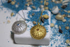 Sea Urchin Pendant: Recycled Sterling Silver - Blue or Scarlet Zircon