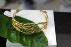 Jasmine Twig Bracelet: Adjustable Gold Plated Recycled Brass