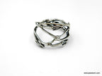 Twig Ring: Wide Oxidized Sterling Silver Branch (Unisex Size)