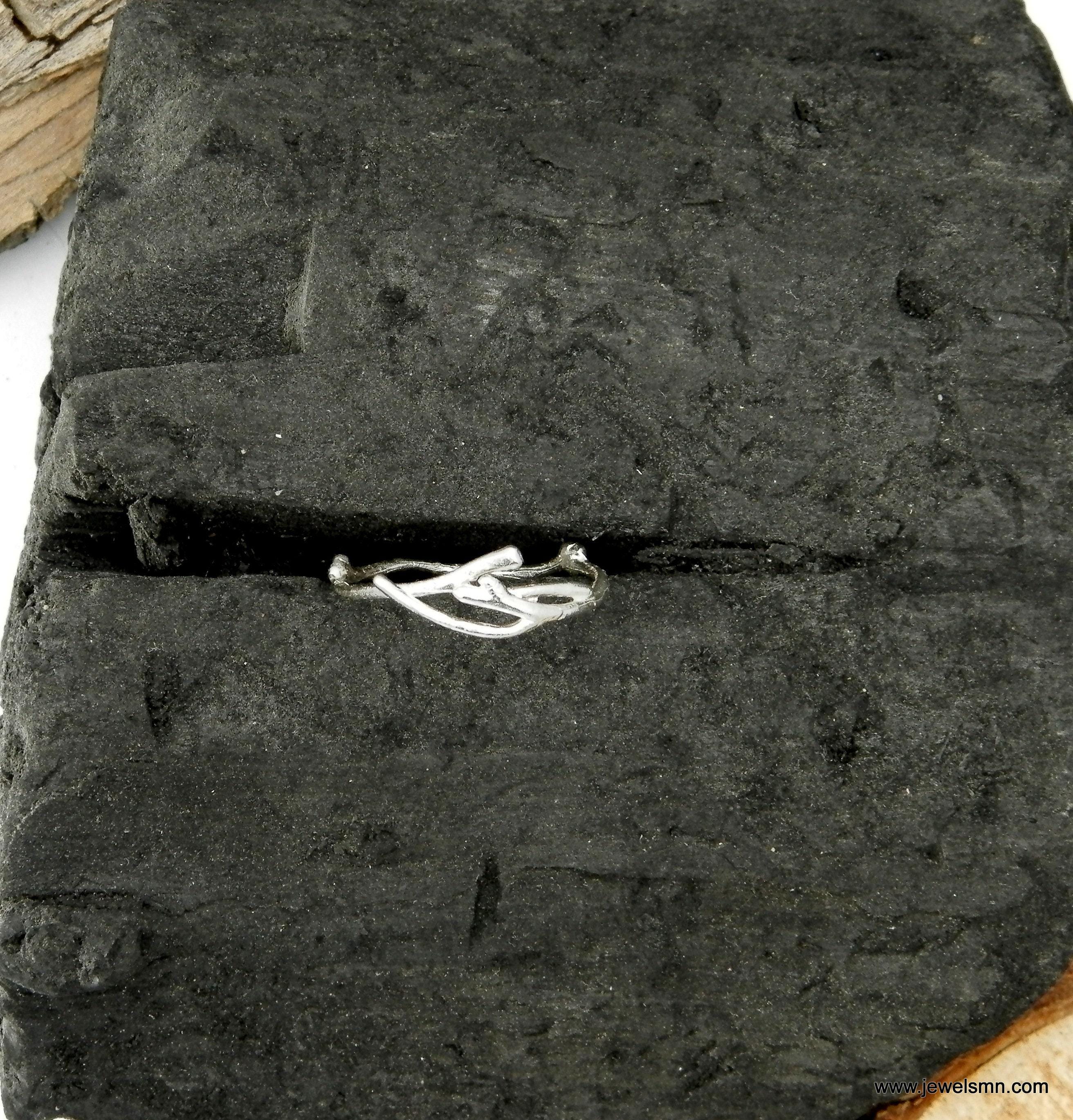 Silver Jasmine Ring, Sterling Silver Jewelry, Jasmine Branch Ring, Band Jewelry, Gift for Her, Birthday Gift for Women, Handmade Jewelry