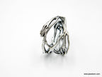 Twig Ring: Wide Oxidized Sterling Silver Branch (Unisex Size)