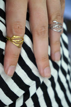 Twig Ring: Handmade Jasmine Flower Design (Gold Plated Silver)