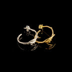 Gold Jasmine Branch Earrings, Gold-Plated Sterling Silver Jewelry, Hoop Earrings, Gift for Her, Birthday Gift for Women, Handmade Jewelry