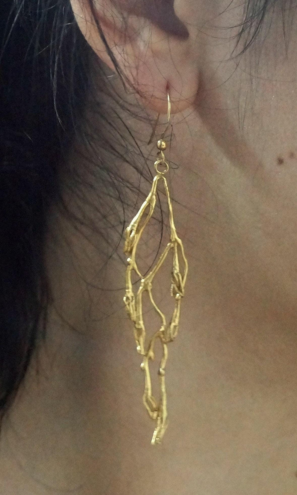 Jasmine Dangle Earrings - Gold Plated Botanical Design