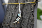 Jasmine Twig Necklace: Floral Nature Jewelry (Sky Blue Raw Murano)