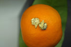 Minimalist Vine Leaf Earrings: Sterling Silver or Gold Plated Studs