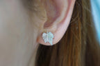 Minimalist Vine Leaf Earrings: Sterling Silver or Gold Plated Studs