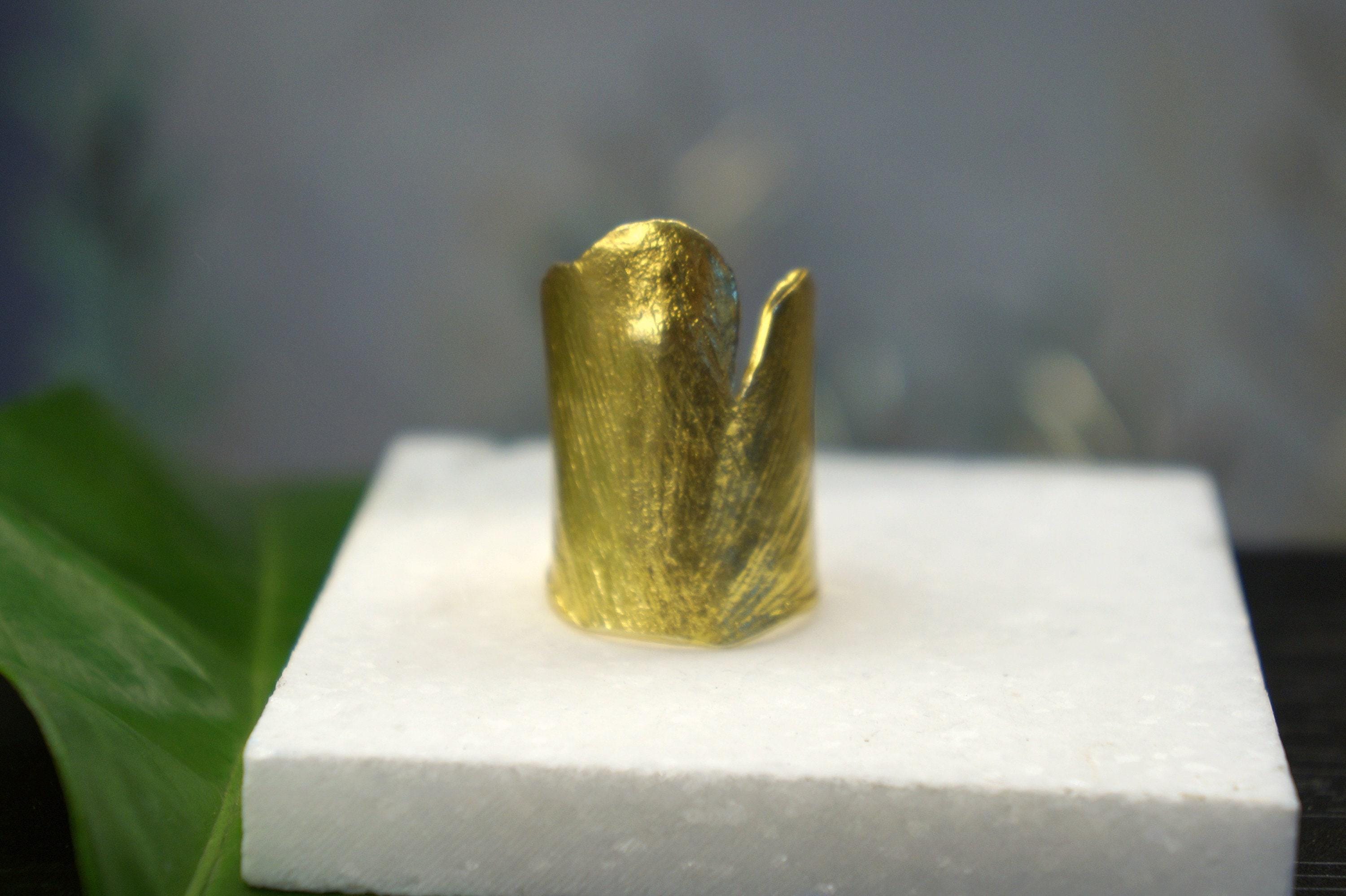 Ginkgo Leaf Ring: Nature Jewelry Collection (Gold Plated, Adjustable)