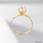 Cypress Twig Engagement Ring: Gold Plated Silver with Lab Diamond