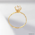 Cypress Twig Engagement Ring: Gold Plated Silver with Lab Diamond