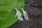 Nature Earrings: Real Cypress Leaf in Sterling Silver (Dangle)
