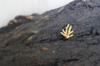 Tiny Twig Stud Earrings: Cypress Leaf Design in Silver or Gold