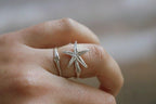 Starfish Ring: Summer Beach Jewelry (Adjustable Sterling Silver)