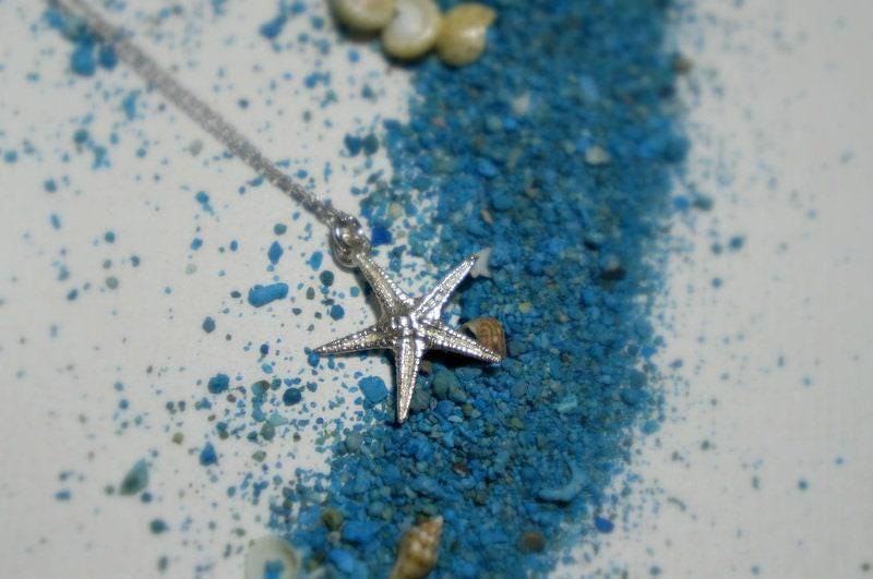 Starfish Gold Necklace - Summer Beach, Elemental Symbol Pendant