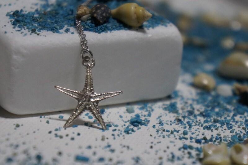 Starfish Gold plated Recycled Brass Necklace: Beach Inspired, Five Elements Pendant
