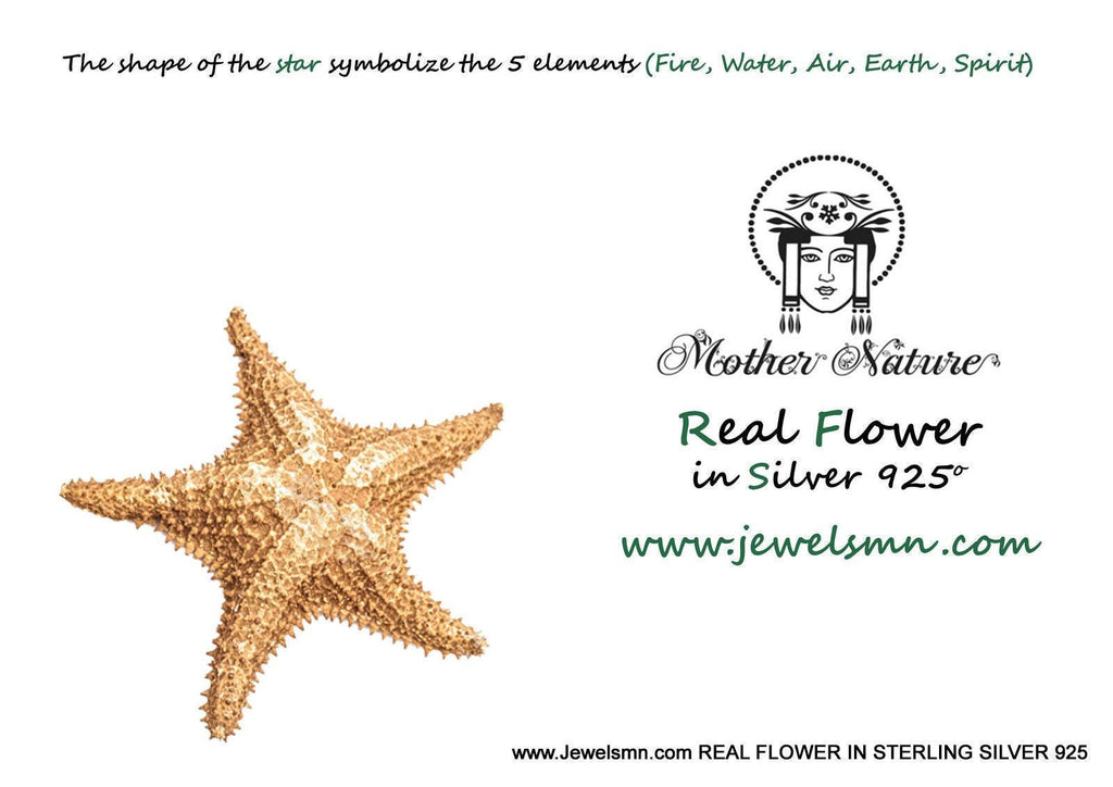 Starfish Ring: Nature Inspired Silver with Gold Accent - Adjustable