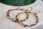 Twig Hoop Earrings: Gold and Black Rhodium - Real Mimosa Branch