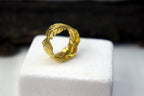 Leaf Band Ring: Gold Plated Sterling Silver - Eco Friendly Jewelry
