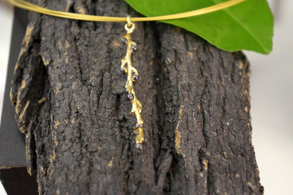 Nature Lover's Necklace, Acacia Twig, Multi-Strand (Gold & Black Silver)