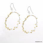 Gold Hoop Earrings, Acacia Leaf Detail (Gold-Plated Brass)