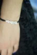 Acacia Leaf Bracelet: Adjustable Cord, Natural Botanical Jewelry