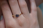 Sterling Silver Ring: Dainty Sea Shell and Twig Design - Gold Accents
