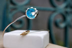 Summer Bracelet: Recycled Sterling Silver with Blue Murano - Adjustable Fit