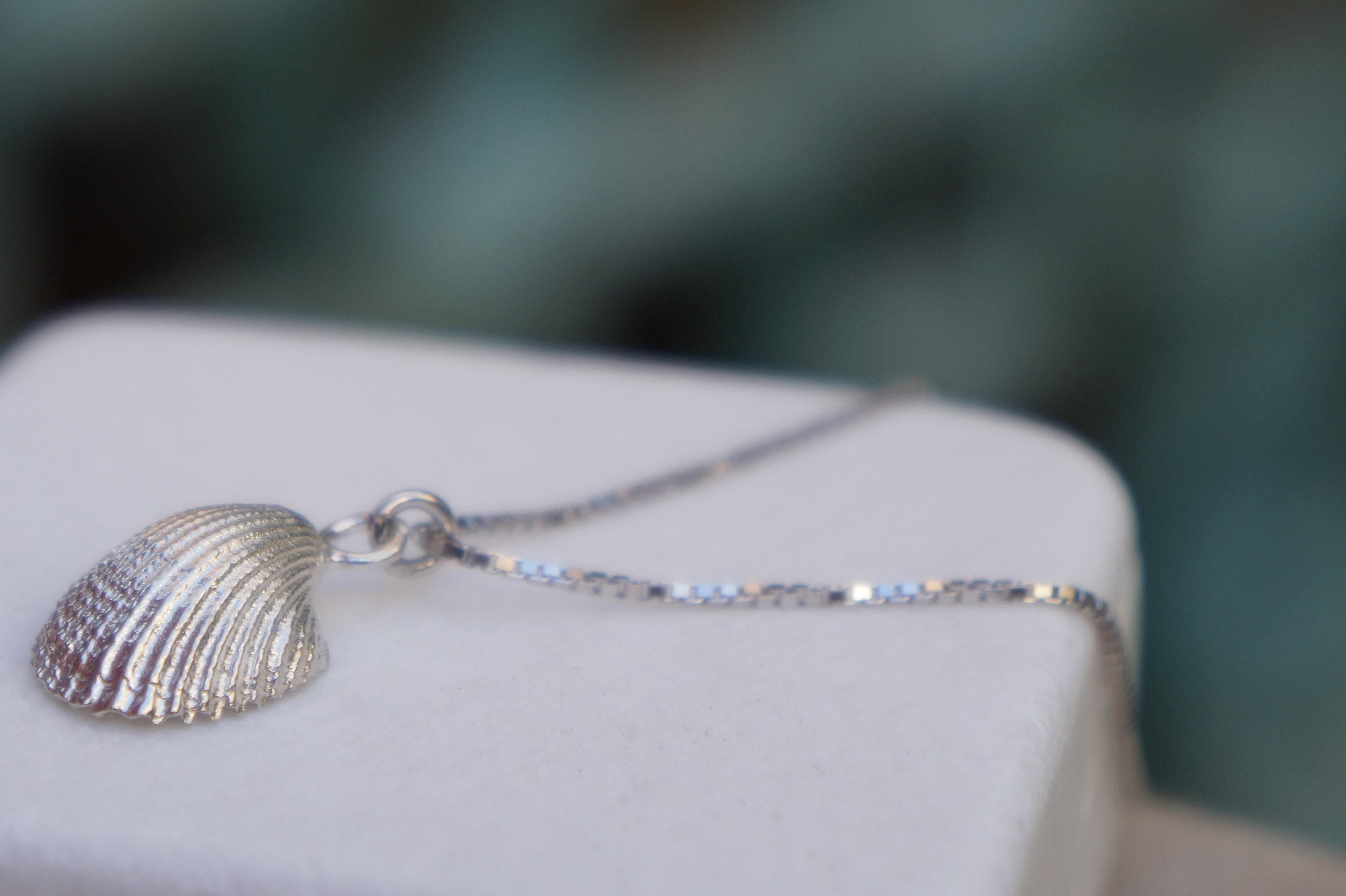 Silver Sea Shell Necklace, Gold-Plated Sterling Silver Jewelry, Gift for Her, Birthday Gift for Women, Handmade Jewelry, Boho Fashion