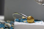 Sterling Silver Shell Bracelet - Adjustable Sea Urchin Design