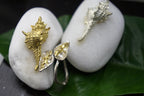 Gold-Plated Brass Sea Shell Statue, Miniature Home Decor (Handmade)