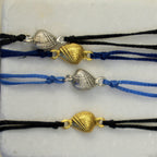 Sterling Silver Sea Shell Bracelet - Nautical Summer Cord Jewelry