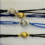 Sterling Silver Sea Shell Bracelet - Nautical Summer Cord Jewelry