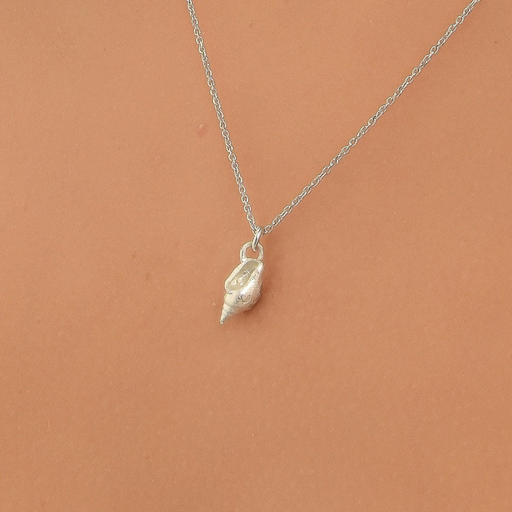 Gold Sea Shell Necklace, Gold-Plated Sterling Silver Jewelry, Silver Pendant, Gift for Her, Birthday Gift for Women, Handmade Jewelry