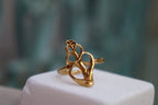 Nature-Inspired Ring: Genuine Sea Shell - Adjustable Gold Brass