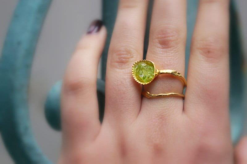 Nature Jewelry Sterling Silver Ring, Green Murano Glass, Sea Shell (Adjustable)