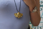 Gold Ginkgo Leaf Necklace, Gold-Plated Sterling Silver Jewelry, Gold Pendant, Gift for Her, Birthday Gift for Women, Handmade Jewelry
