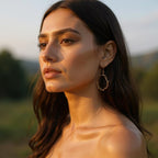 Mimosa Twig Hoop Earrings: Gold Plated Recycled Silver, Nature Inspired