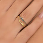 Real Jasmine Branch Ring, Handmade Minimalist Jewelry, Organic Forest Band, Gift for Purity & Health, Two-Tone Sterling Silver 925