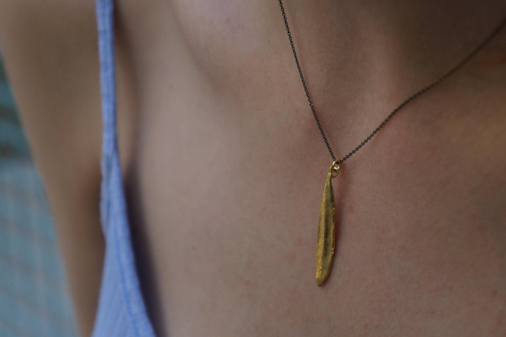 Real Olive Leaf Necklace, Handmade Minimalist Jewelry, Organic Tree Pendant, Boho Gift for Success & Health, Sterling Silver 925