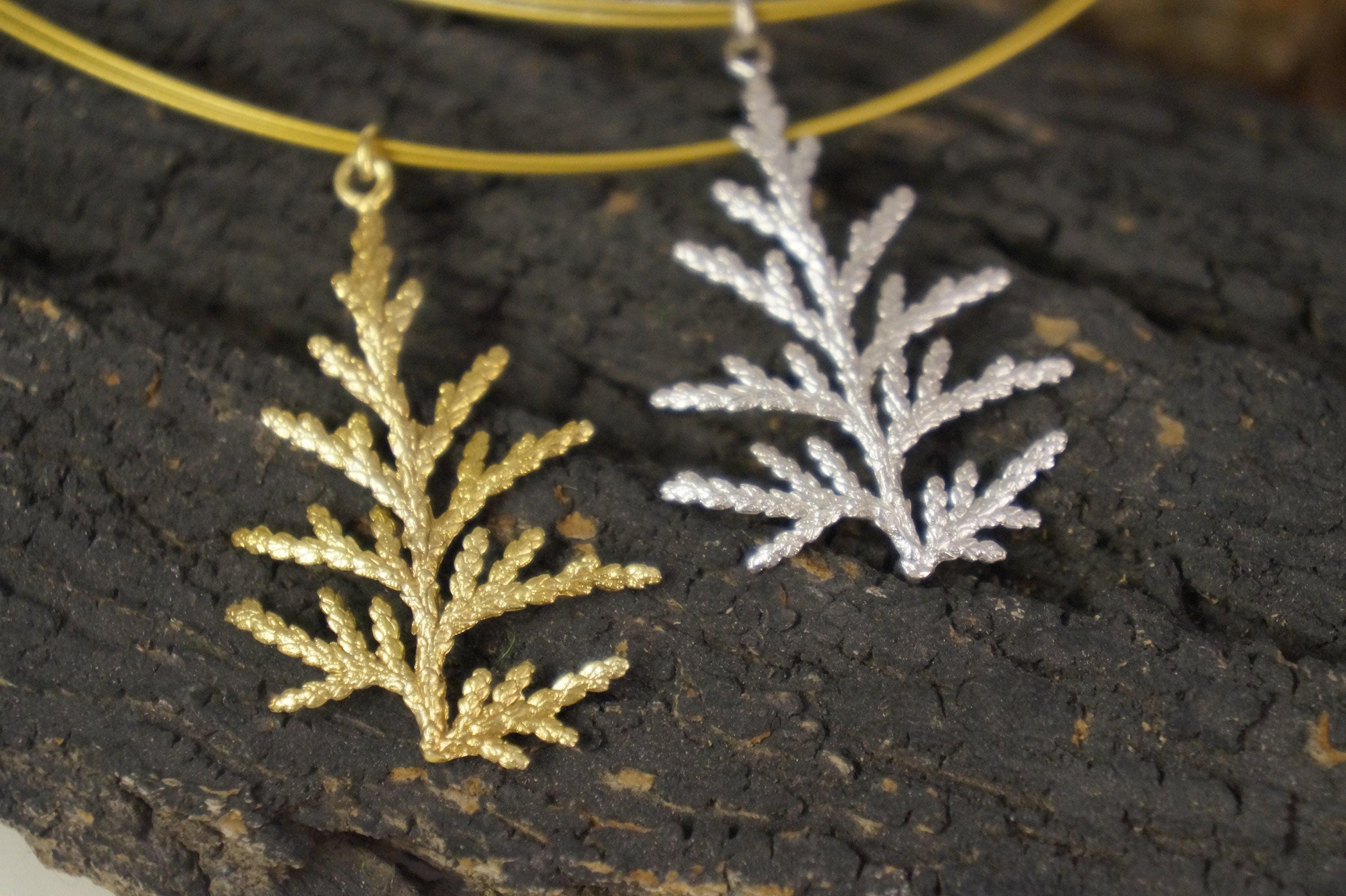 Real Juniper Branch Necklace, Handmade Nature Jewelry, Organic Forest Pendant, Gift for Victory & Health, Sterling Silver 925