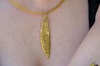 Solid Gold Olive Leaf Necklace, Handmade Nature Jewelry, Organic Tree Pendant, Gift for Luck & Prosperity, Real Gold (9K, 14K, 18K)