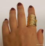 Statement Big wide Goldplated band ring 14K Goldplate on/or sterling silver.