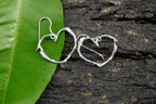 Heart Earrings for girls and women. Sterling silver jasmine plant Twig earrings .