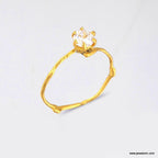 Dainty minimal jasmine twig ring, 14k Gold on sterling silver with Ethical European Lab created zircon